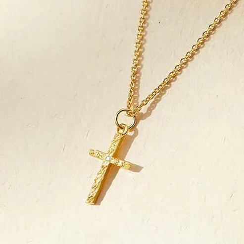 Cross Initial Pendant Necklace Set