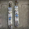 Handcrafted earrings made from blue stone