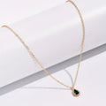 Emerald Teardrop Gold Necklace