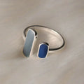 Vintage silver ring with a blue stone