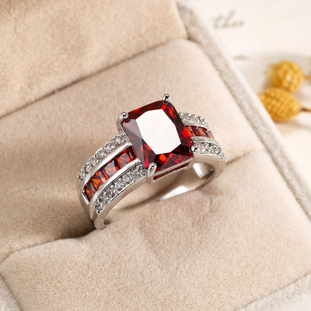 Silver Ruby Split-Band Ring