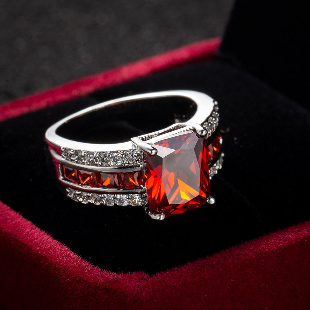 Silver Ruby Split-Band Ring