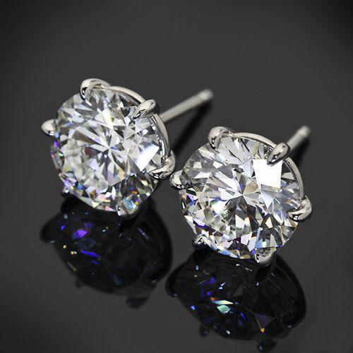 Vintage Round White and Silver Earrings