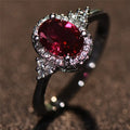 Silver Ruby Circle Ring