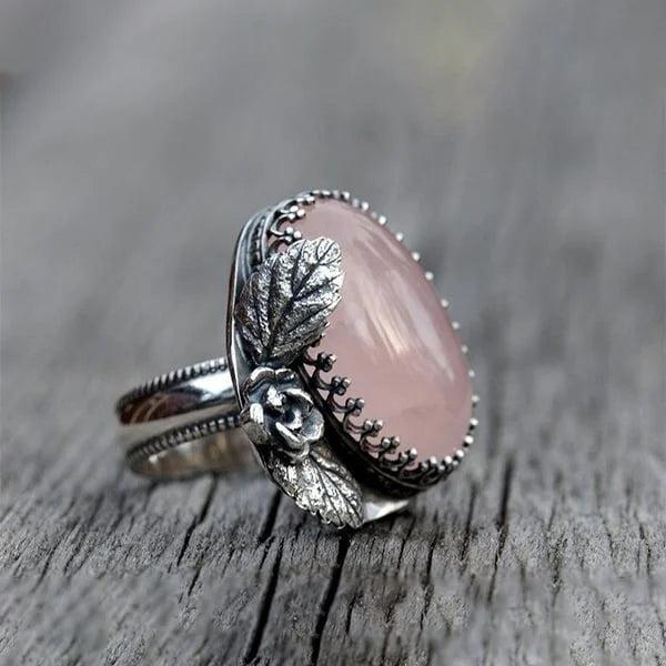 Retro Rose Pink Gemstone Ring