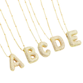 Bubble Letter Initial Pendant Necklace
