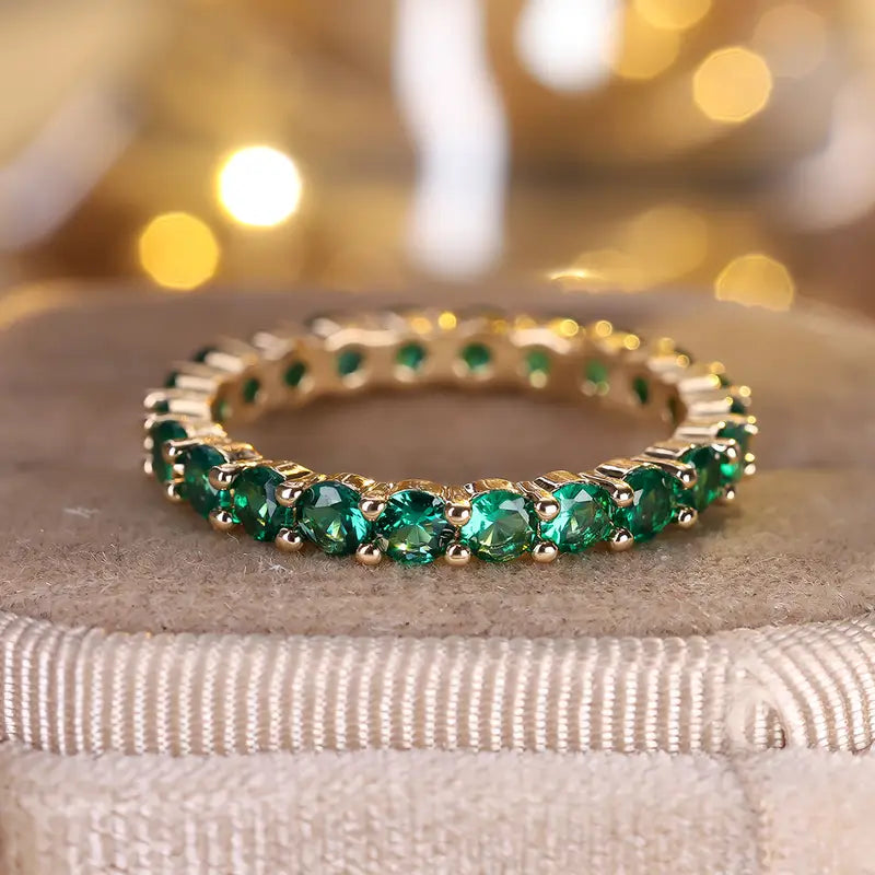 Emerald Gold Eternity Ring