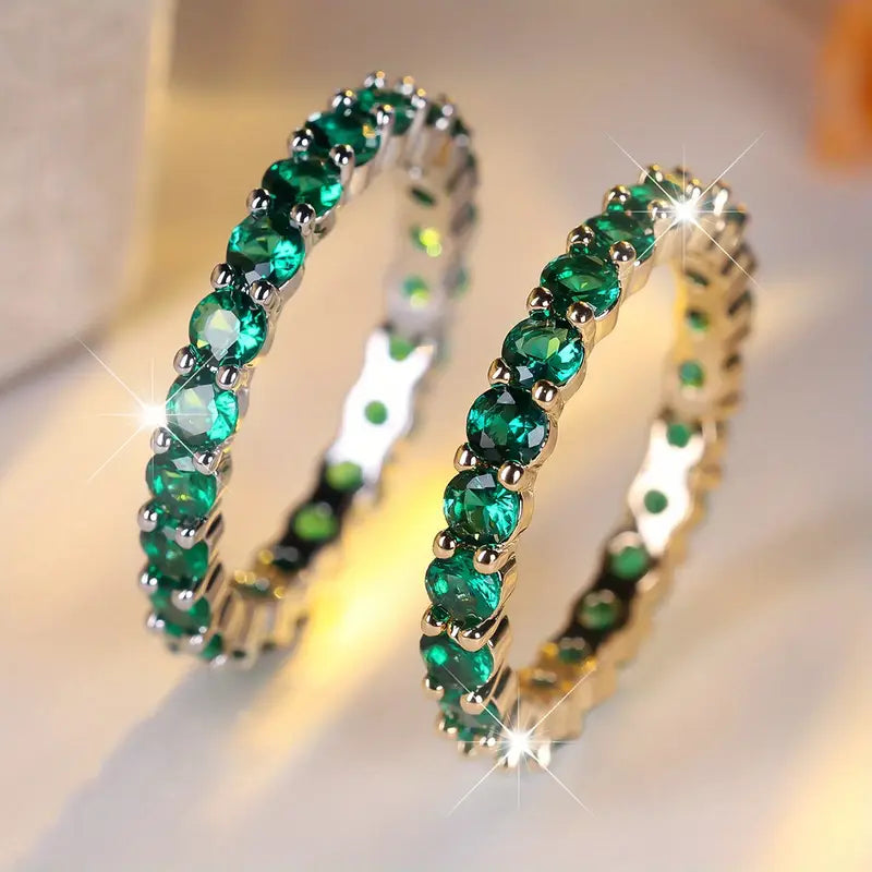 Emerald Gold Eternity Ring