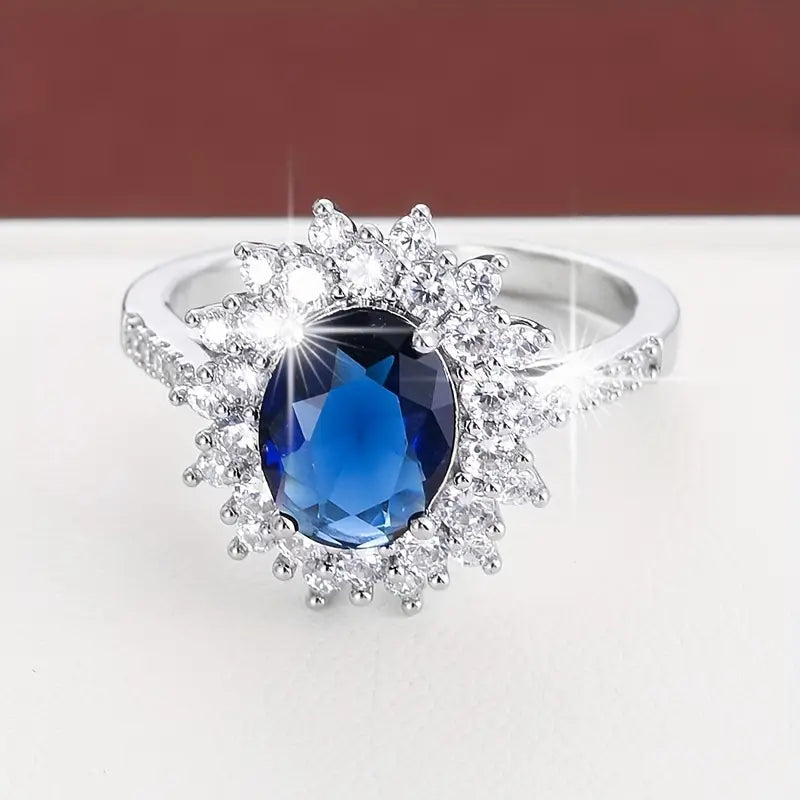 Gold Sapphire Circle Ring