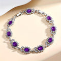 Amethyst Silver Floral Bracelet