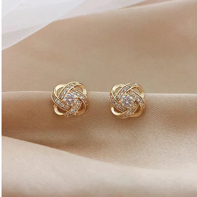 Floral Spiral Cross Earrings