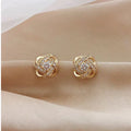 Floral Spiral Cross Earrings
