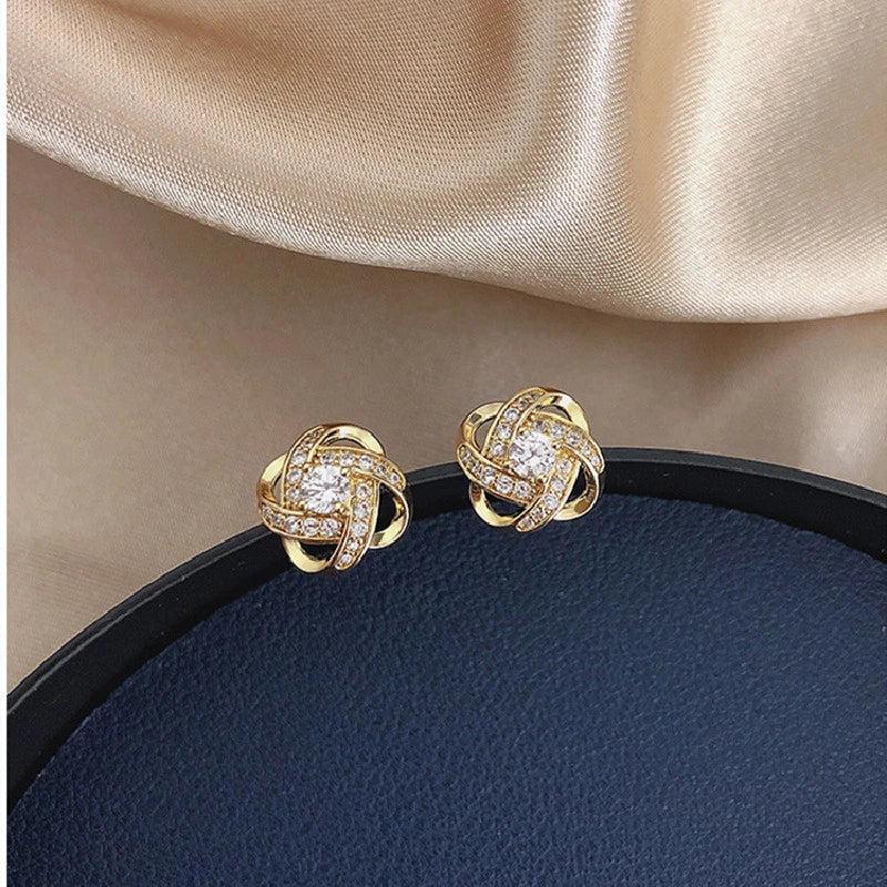 Floral Spiral Cross Earrings