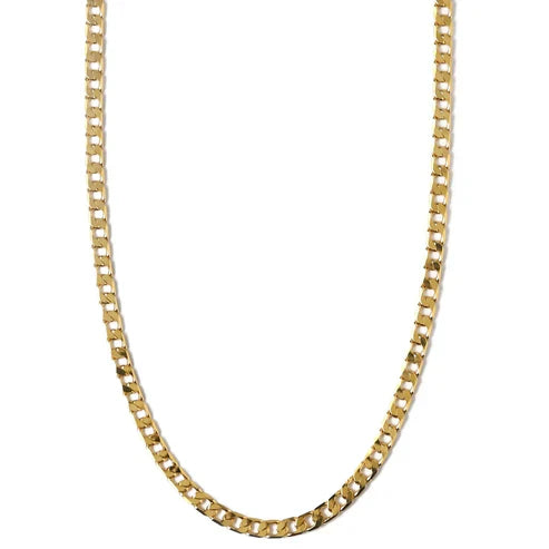 Flat Link Curb Chain Pendant Necklace