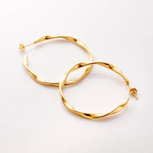 Braided Gold Loop Earrings