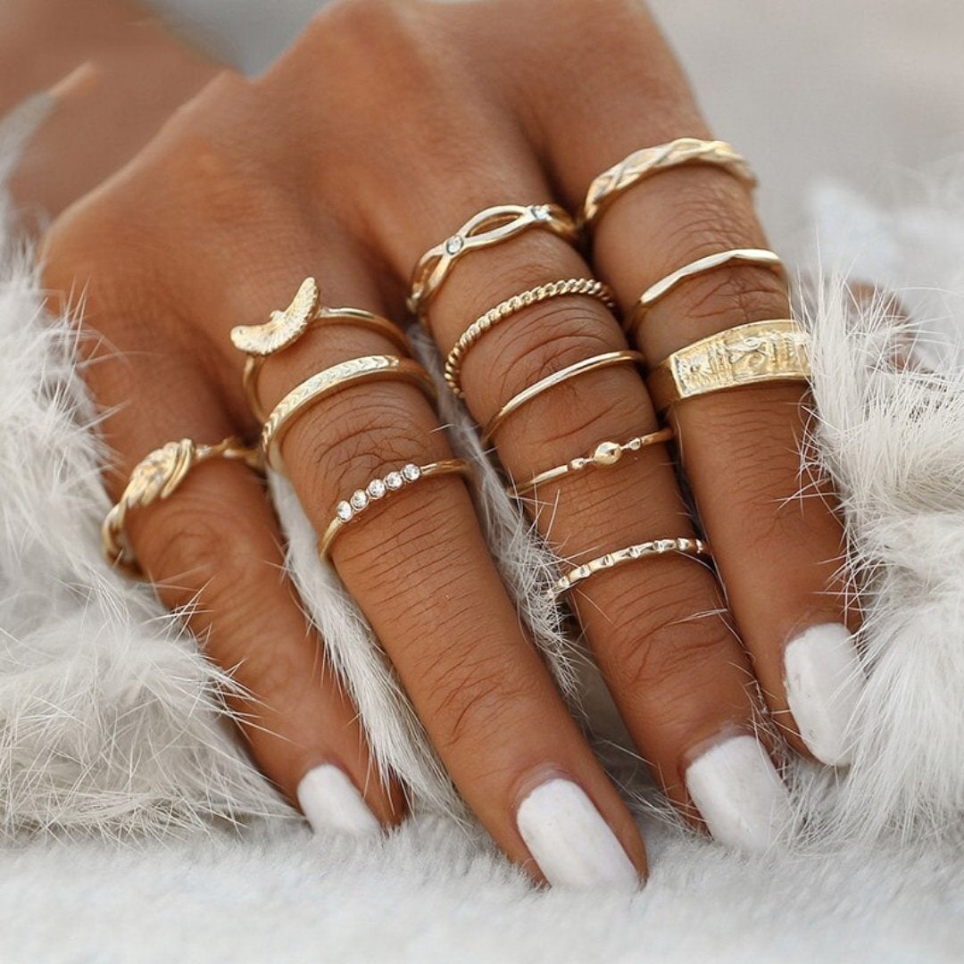 Unique Premium Set of 8 to 12 Rings