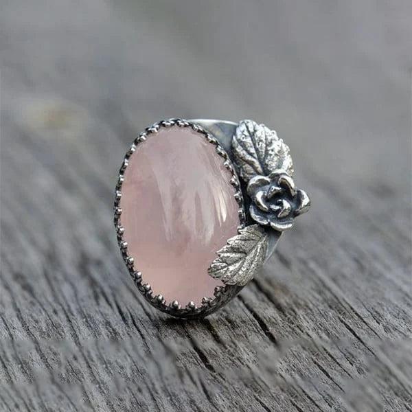 Retro Rose Pink Gemstone Ring