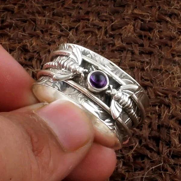 Purple Gemstone Meditation Ring by Bee