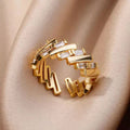 Irregularly Shaped Adjustable Gold Ring