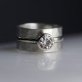 Silver ring with antique zirconia