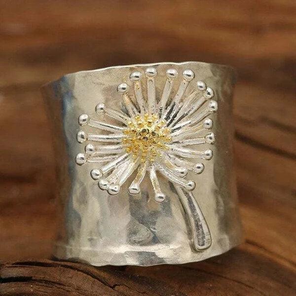 Blooming Daisy Broad Band Ring