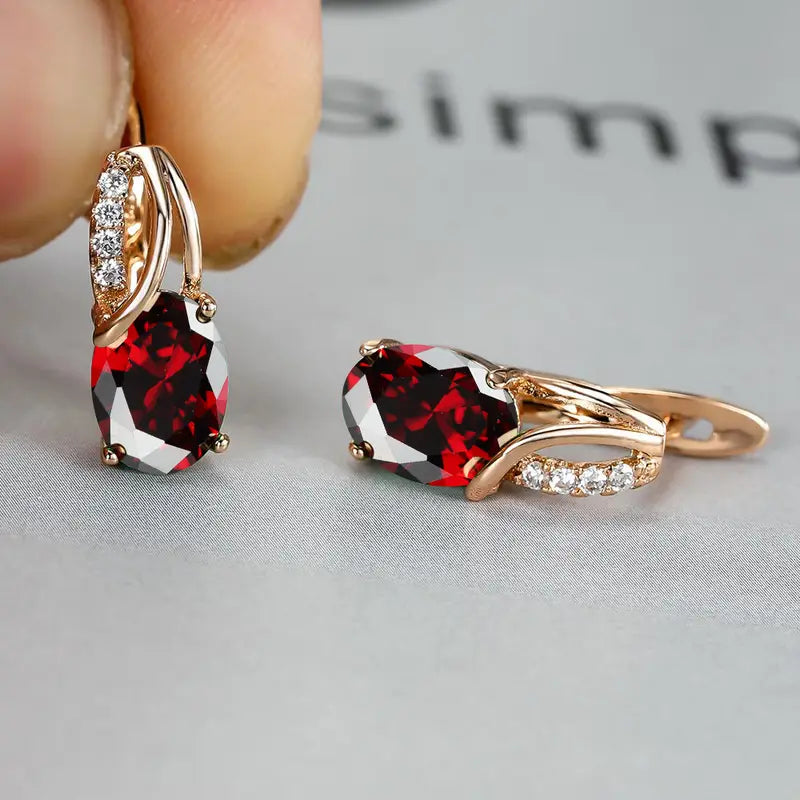Veressa Ruberine Golden Earrings