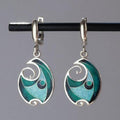 Vintage Blue Enamel Silver Ear Jewelry