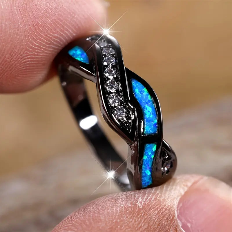 Silver Twisted Inlay Band