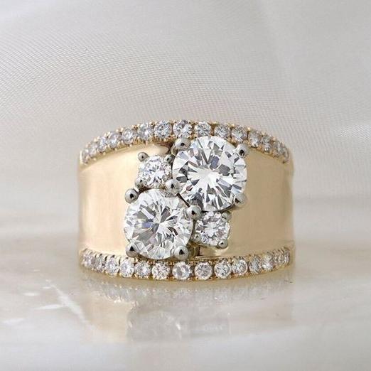 Vintage Gold Radiant Zircon Ring