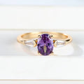 Golden Amethyst Trio-Stone Ring
