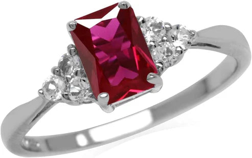 Octagon-Cut Ruby Ring