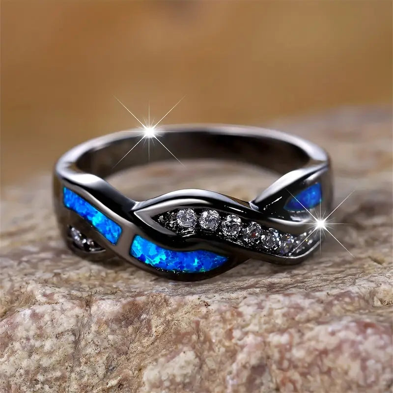 Silver Twisted Inlay Band