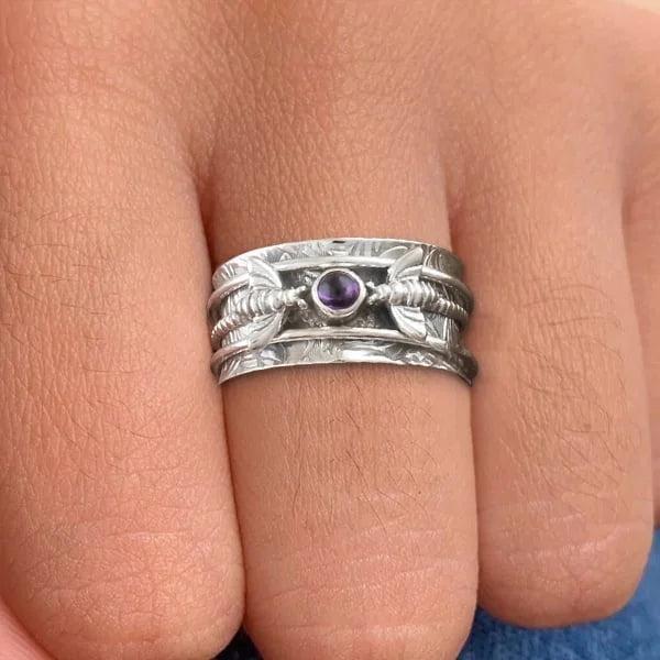 Purple Gemstone Meditation Ring by Bee