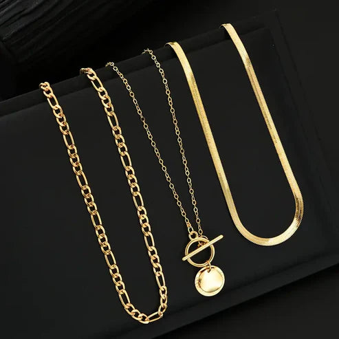 Savira Textured Coin Layered Pendant Necklace