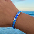 Blue and Silver Opal Bangle