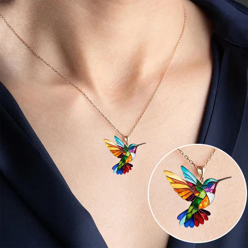 Beautiful Hummingbird Pendant with Bonus Earrings