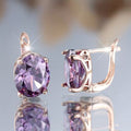 Rose Gold Amethyst Stud Earring