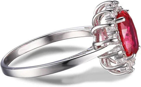 Timeless Ruby Halo Ring