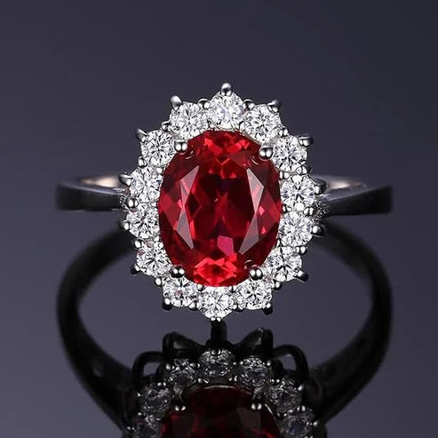 Timeless Ruby Halo Ring