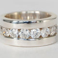 Vintage Silver Ring with Zirconia Belt