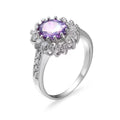 Amethyst Silver Crown Ring