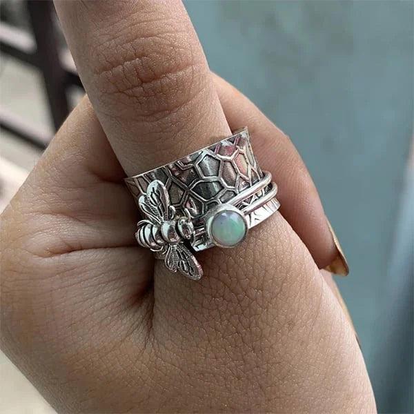 Bee Gemstone Meditation Spinner Band