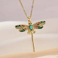 Emerald Dragonfly Grace Necklace