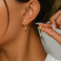 Triangular design earrings