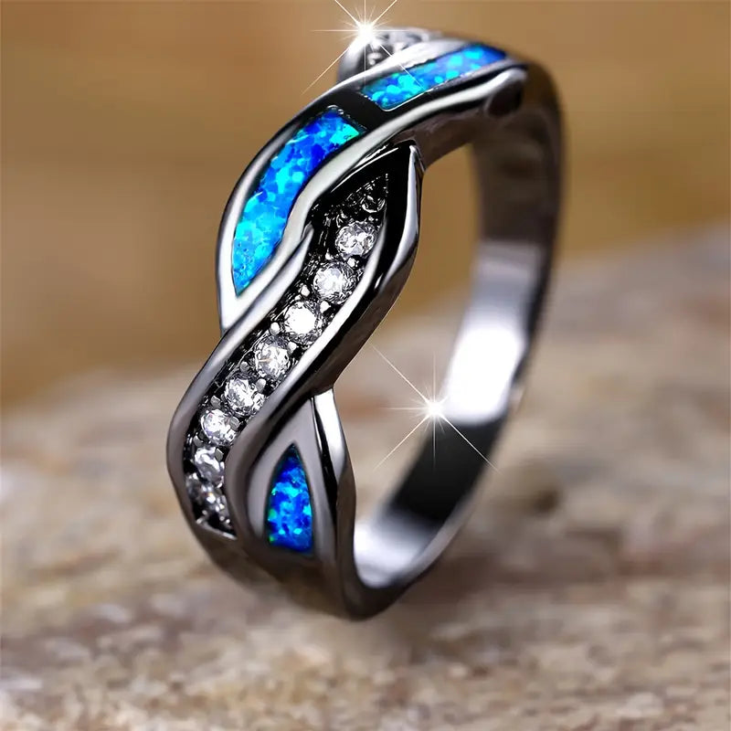 Silver Twisted Inlay Band