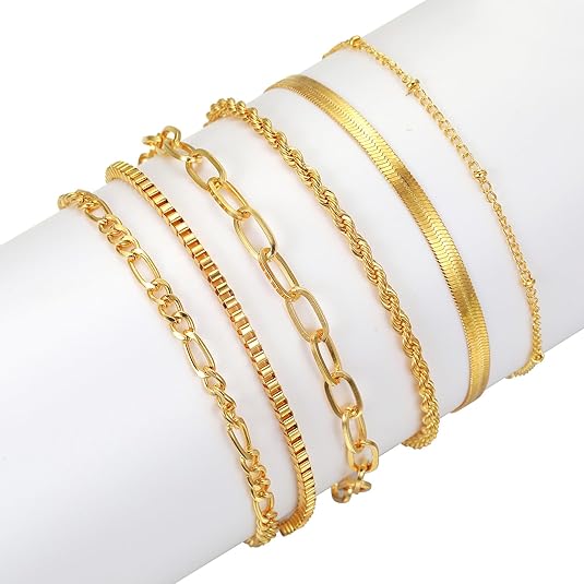 Paige | Set of Six Multi-Layer Bracelets