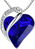 Infinity Heart Sapphire Pendant Necklace