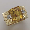 Vintage Warm Crystal Gold Ring