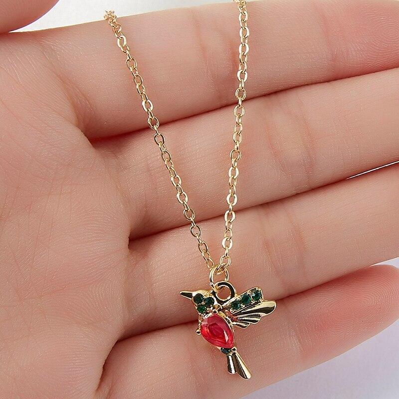 Hummingbird Pendant with Enamel and Zirconium Dioxide