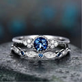 Silver Sapphire Aura Ring